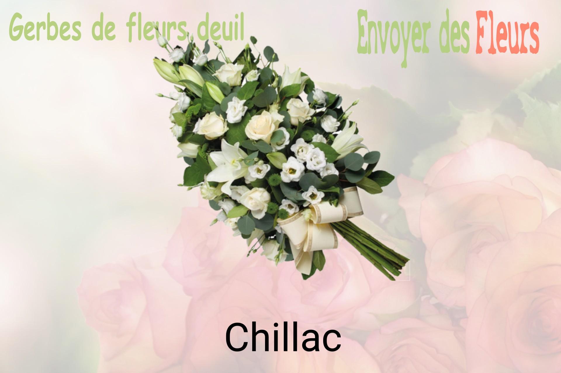 Gerbe de fleurs de deuil livrée à Chillac